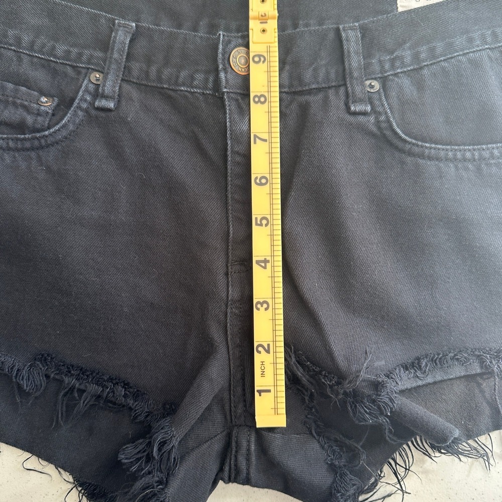 Rag & Bone Short Shorts Womens 29 Black Wash Stretch Cotton Raw Hem Boho Edgy - Picture 10 of 10